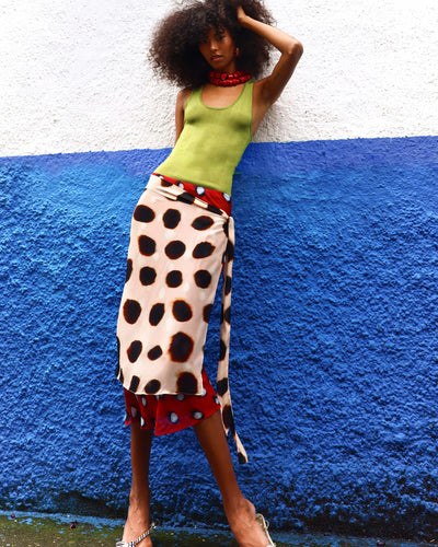 Artisan Luxe Wrap Midi Skirt