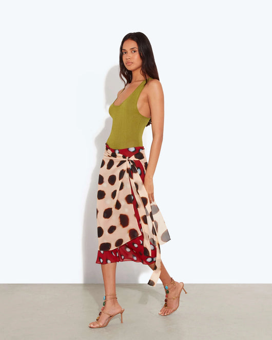 Artisan Luxe Wrap Midi Skirt