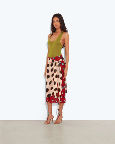 Artisan Luxe Wrap Midi Skirt
